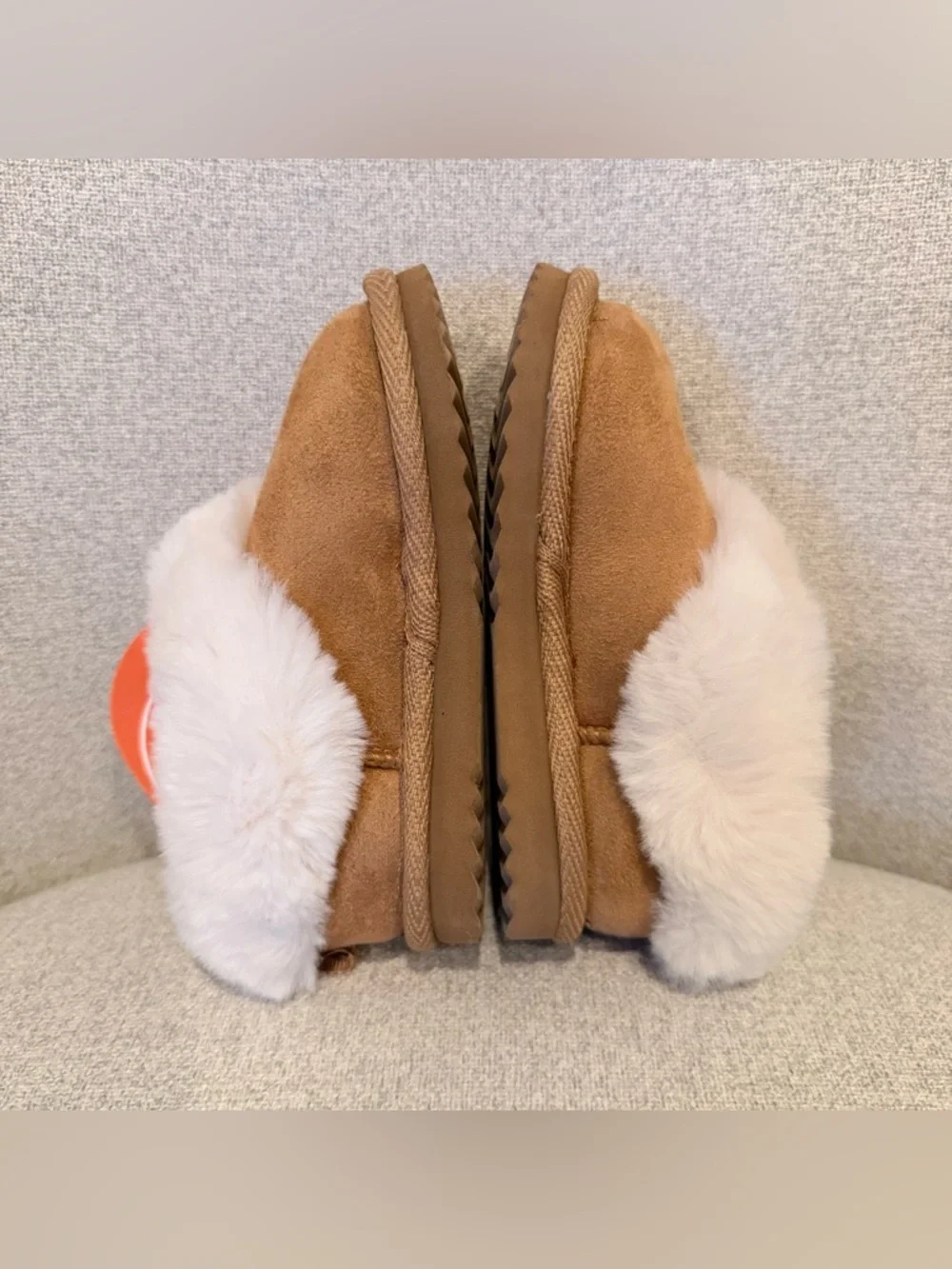 NWT Wonder Nation Toddler/ Youth chestnut faux suede/ fur slippers